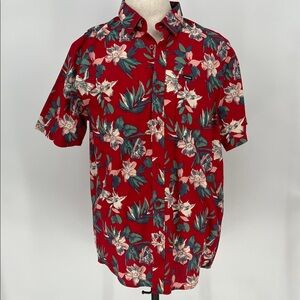 Volcom Red Floral Men's Casual Shirt XL